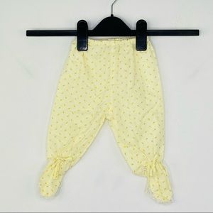 Baby 0-6 Months Footed Pants Lace Floral Vintage